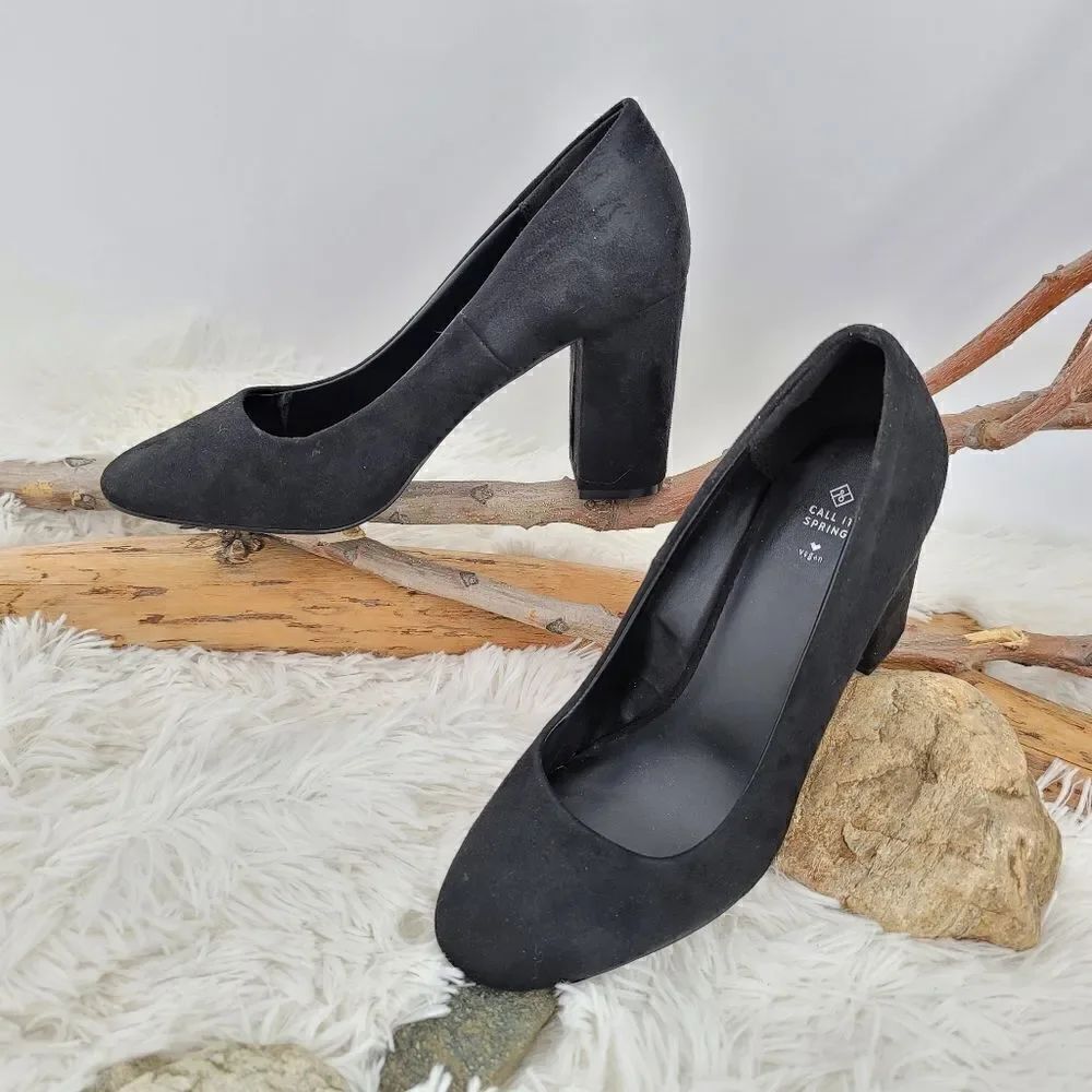Call it spring suede black pumps